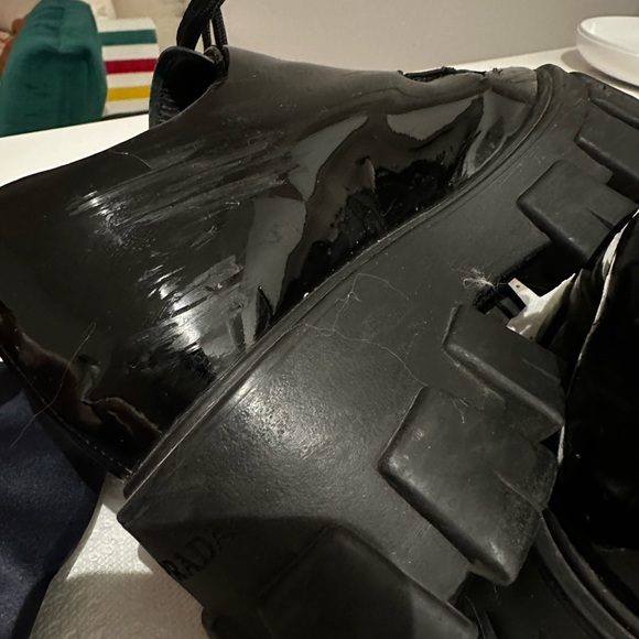 Authentic Prada Monolith Derby Shoes in Patent Black - Picture 10 of 16